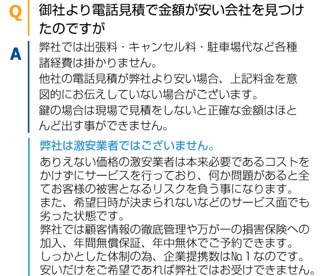 御社より電話見積で金額が安い会社を見つけたのですが